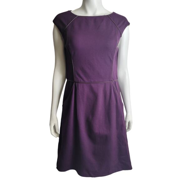 Lauren Ralph Lauren Purple Sleeveless A-Line Dress Size 12 Modest Career Work - Picture 1 of 9